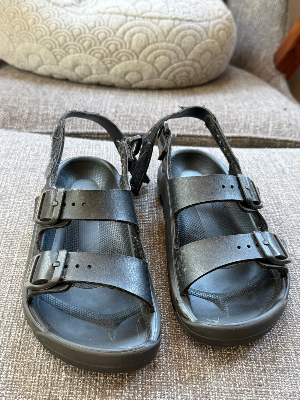 Kids Birkenstock Black Adjustable Sandals